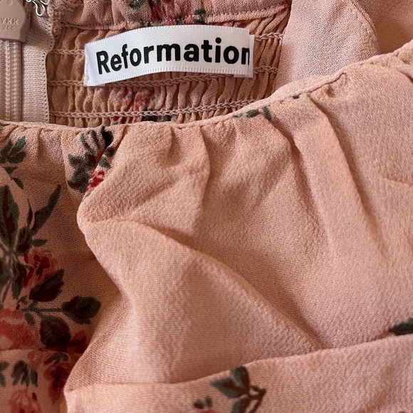 Reformation Women's Midi Pink Floral Print Collette Dress, Size 4 - Picture 5 of 6